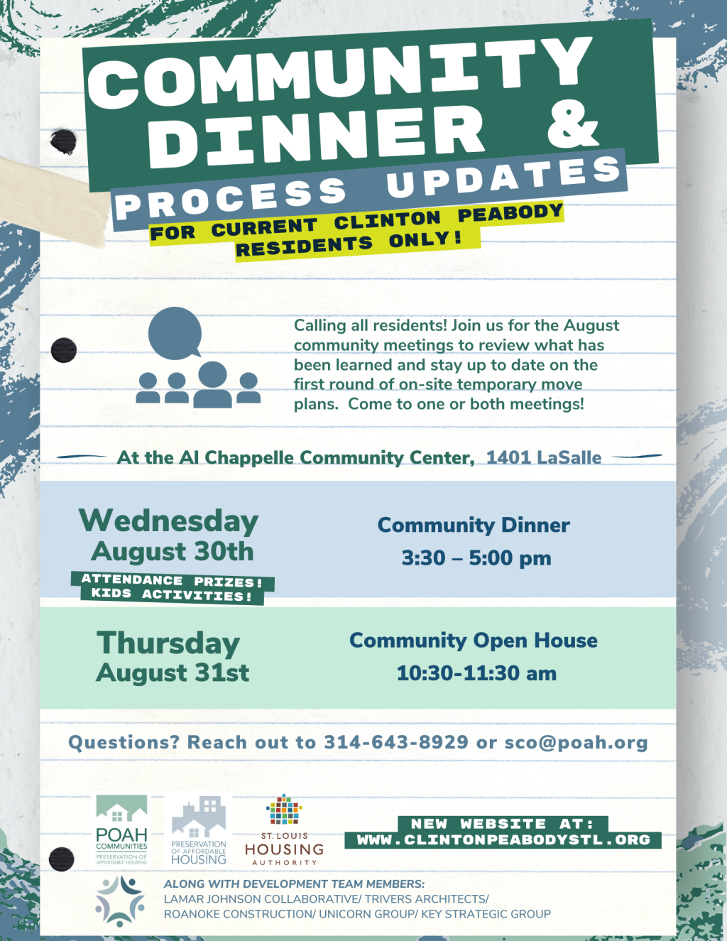 August Community Meetings